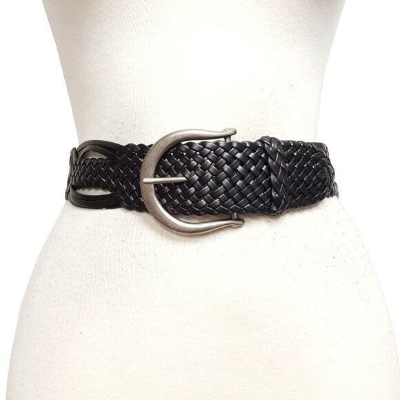 Hand Braided Leather Belt with Horseshoe shape buckle